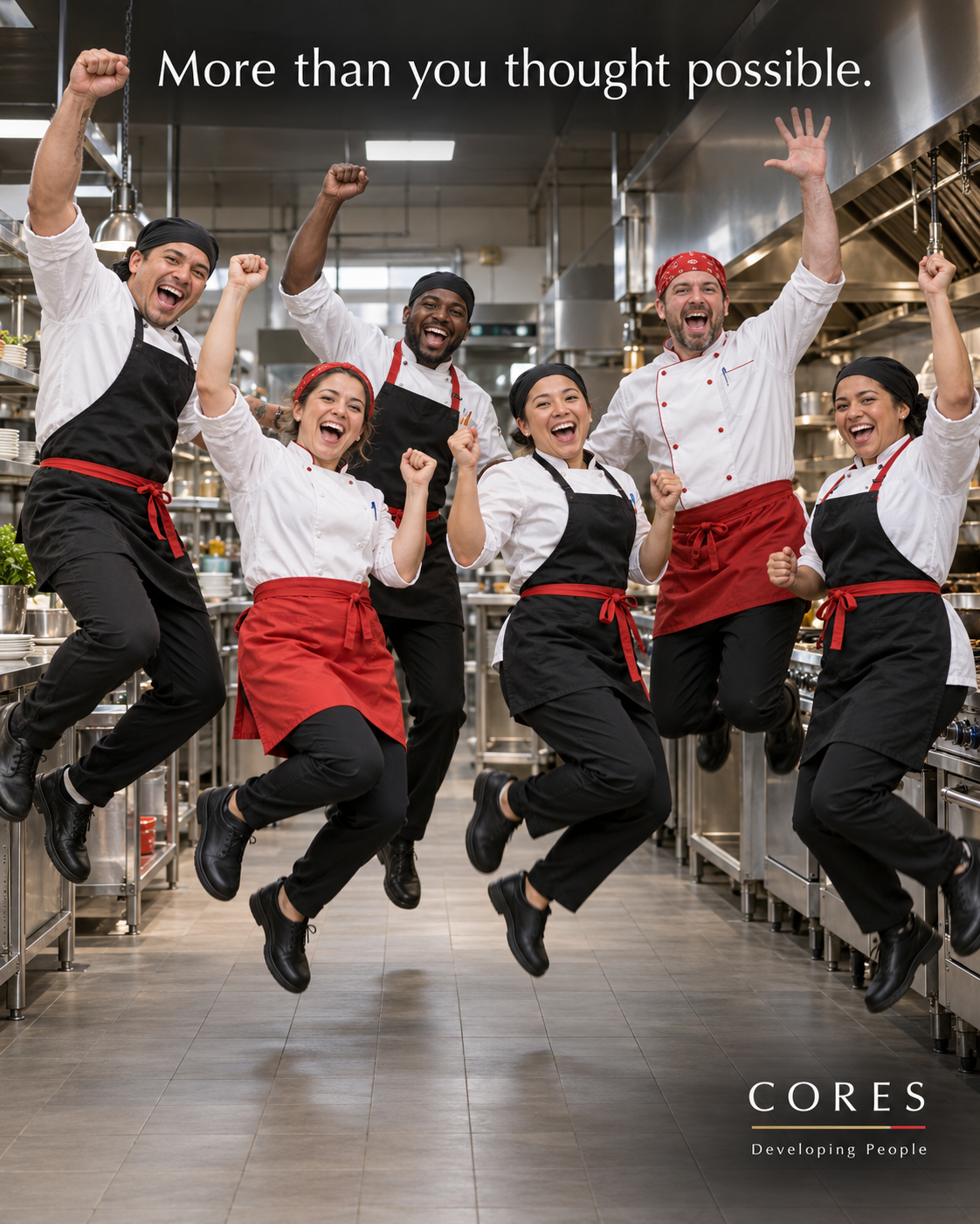 Kitchen team celebrating