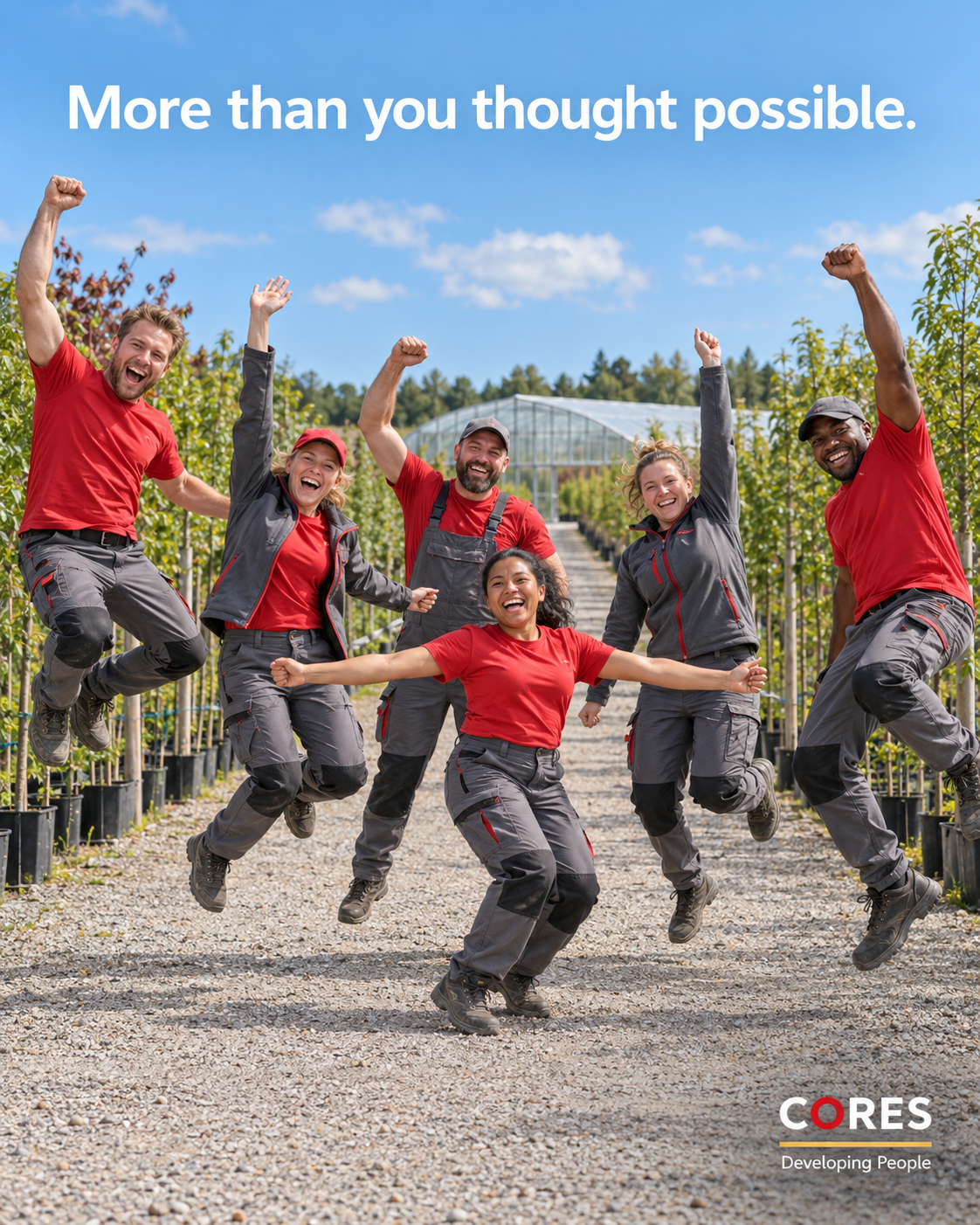 Tree farm team celebrating