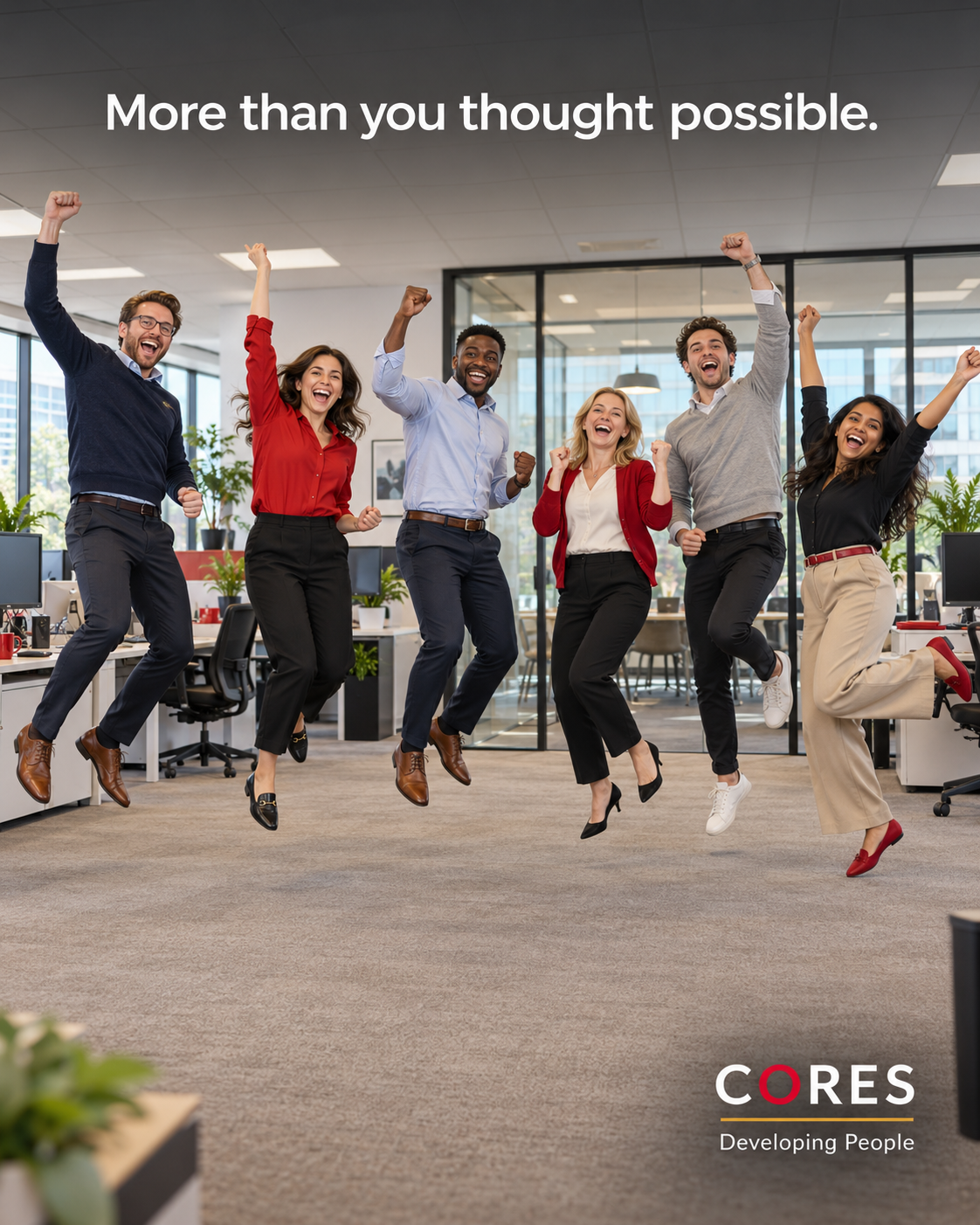 Office team celebrating